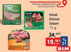 HİNDİ DİLİMLİ SALAM 75 G HİNDİ DİLİMLİ SALAM 75 G